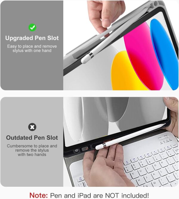 Backlit Keyboard Case for iPad Pro 11 2024 Pro 10.5 2017 Pro 11 2018-2022 9.7 Air 2 3 4th 5th 6th iPad 10th Gen 10.9 2022 10.2 7th 8th 9th Custom Korean AZERTY Spanish Cover Shell Pen Slot - 图片 5