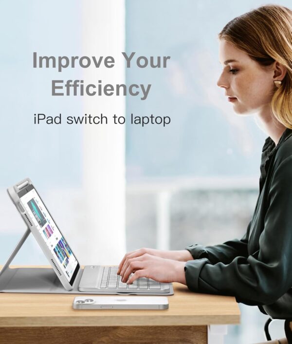 Backlit Keyboard Case for iPad Pro 11 2024 Pro 10.5 2017 Pro 11 2018-2022 9.7 Air 2 3 4th 5th 6th iPad 10th Gen 10.9 2022 10.2 7th 8th 9th Custom Korean AZERTY Spanish Cover Shell Pen Slot - 图片 6