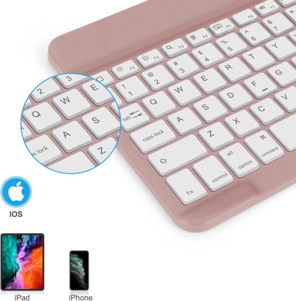 Bluetooth Keyboard, Wireless Rechargeable Keyboard for iPad, iPad Pro, iPad Mini, iPad Air with Illuminated LED - 图片 2