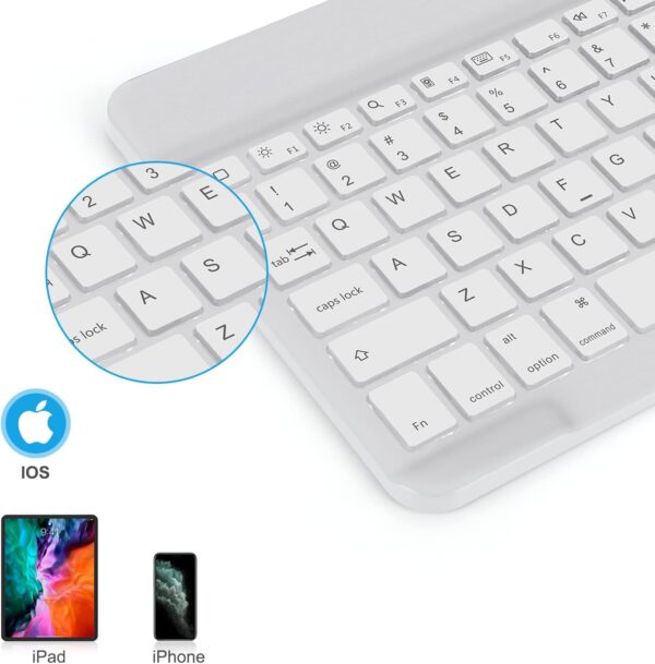Bluetooth Keyboard, Wireless Rechargeable Keyboard for iPad, iPad Pro, iPad Mini, iPad Air with Illuminated LED - 图片 2