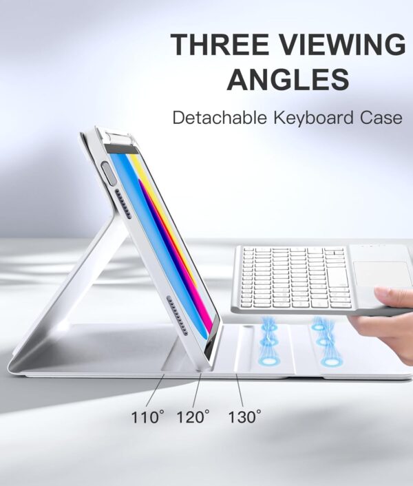TouchPad Backlit Keyboard Case for  iPad 10.2 7th 8th 9th 9.7 Air 2 3 4th 5th 6th 10th Gen 10.9 2022 Pro 10.5 2017 Pro 11 2018-2022 Pro 11 2024 Custom Korean AZERTY Spanish Cover Shell Pen Slot - 图片 3