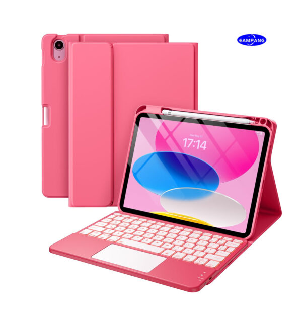 TouchPad Backlit Keyboard Case for iPad 10th Gen 10.9 2022 10.2 7th 8th 9th 9.7 Air 2 3 4th 5th 6th Pro 10.5 2017 Pro 11 2018-2022 Pro 11 2024 Custom Korean AZERTY Spanish Cover Shell Pen Slot