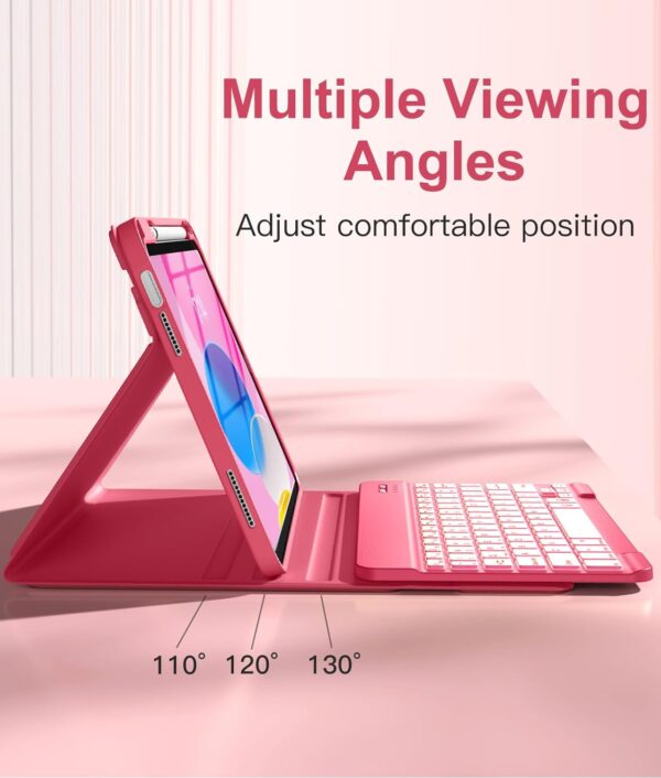 Backlit Keyboard Case for iPad 10th Gen 10.9 2022 10.2 7th 8th 9th 9.7 Air 2 3 4th 5th 6th Pro 10.5 2017 Pro 11 2018-2022 Pro 11 2024 Custom Korean AZERTY Spanish Cover Shell Pen Slot - 图片 4