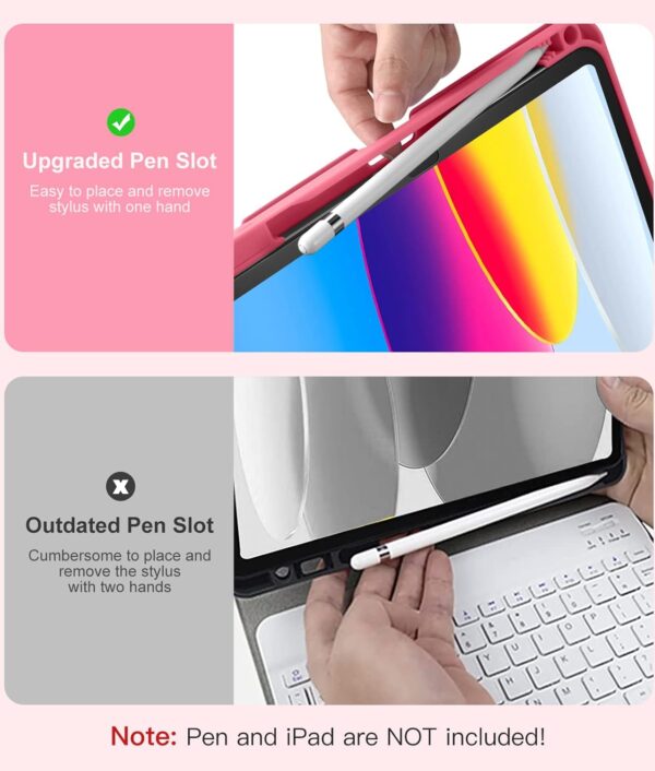 Backlit Keyboard Case for iPad 10th Gen 10.9 2022 10.2 7th 8th 9th 9.7 Air 2 3 4th 5th 6th Pro 10.5 2017 Pro 11 2018-2022 Pro 11 2024 Custom Korean AZERTY Spanish Cover Shell Pen Slot - 图片 5