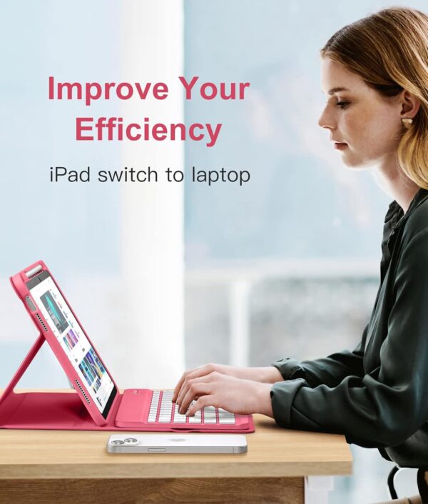 Backlit Keyboard Case for iPad 10th Gen 10.9 2022 10.2 7th 8th 9th 9.7 Air 2 3 4th 5th 6th Pro 10.5 2017 Pro 11 2018-2022 Pro 11 2024 Custom Korean AZERTY Spanish Cover Shell Pen Slot - 图片 6