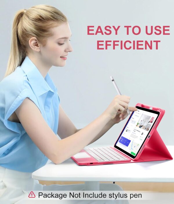 TouchPad Backlit Keyboard Case for iPad 10th Gen 10.9 2022 10.2 7th 8th 9th 9.7 Air 2 3 4th 5th 6th Pro 10.5 2017 Pro 11 2018-2022 Pro 11 2024 Custom Korean AZERTY Spanish Cover Shell Pen Slot - 图片 7