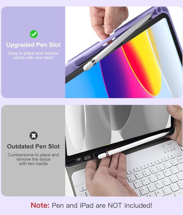 Backlit Keyboard Case for iPad 9.7 Air 2 3 4th 5th 6th iPad 10.2 7th 8th 9th 10th Gen 10.9 Pro 10.5 2017 Pro 11 2018-2022 Pro 11 2024 Custom Korean AZERTY Spanish Cover Shell Pen Slot - 图片 5