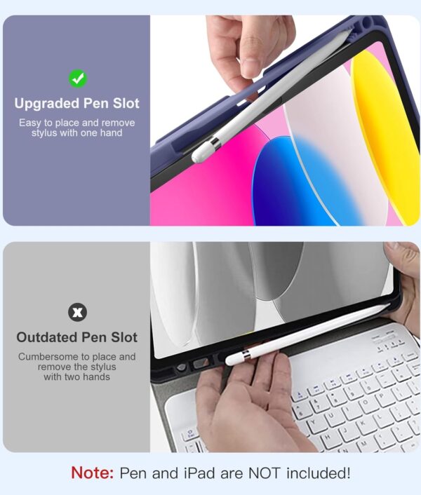 Backlit Keyboard Case for iPad Air 4th 5th 6th 2 3 Pro 11 2024 Pro 10.5 2017 Pro 11 2018-2022 9.7 iPad 10th Gen 10.9 2022 10.2 7th 8th 9th Custom Korean AZERTY Spanish Cover Shell Pen Slot - 图片 5