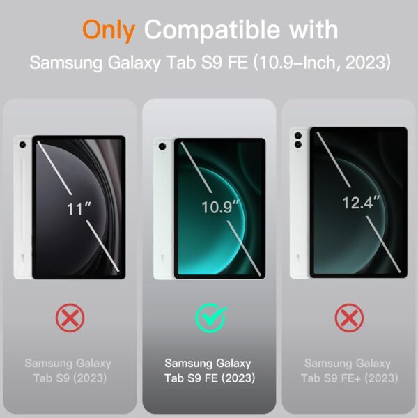 Case for Samsung Galaxy Tab S9 FE 10.9-Inch with S Pen Holder Slim Folio Stand Protective Tablet Cover Multi-Angle Viewing - 图片 2
