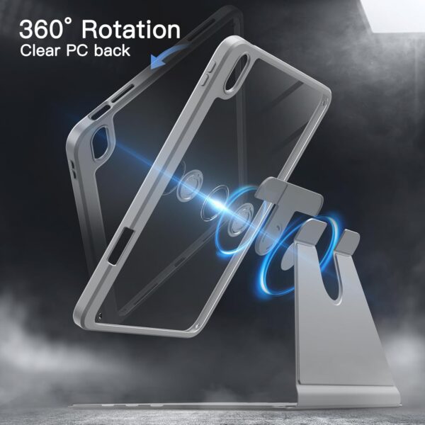 Rotate Case for iPad 10th 10.9 2022 Model 10th Generation with Pencil Holder 360 Degree Rotation Protective Stand Cover Clear Back - 图片 7