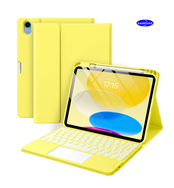 TouchPad Backlit Keyboard Case for iPad Air 2 3 4th 5th 6th Pro 10.5 2017 10th Gen 10.9 2022 10.2 7th 8th 9th 9.7 Pro 11 2024 Pro 11 2018-2022 Custom Korean AZERTY Spanish Cover Shell Pen Slot
