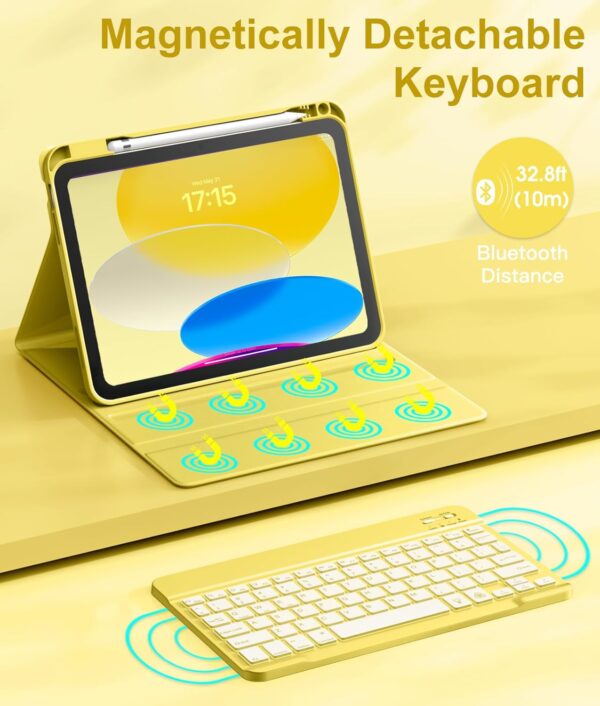 Backlit Keyboard Case for iPad Pro 10.5 2017 Pro 11 2018-2022 Pro 11 2024 9.7 Air 2 3 4th 5th 6th iPad 10th Gen 10.9 2022 10.2 7th 8th 9th Custom Korean AZERTY Spanish Cover Shell Pen Slot - 图片 3