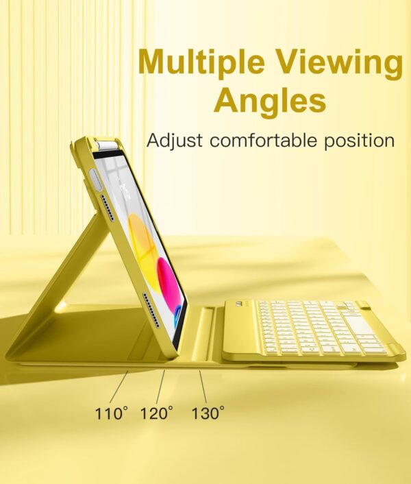 Backlit Keyboard Case for iPad Pro 10.5 2017 Pro 11 2018-2022 Pro 11 2024 9.7 Air 2 3 4th 5th 6th iPad 10th Gen 10.9 2022 10.2 7th 8th 9th Custom Korean AZERTY Spanish Cover Shell Pen Slot - 图片 4