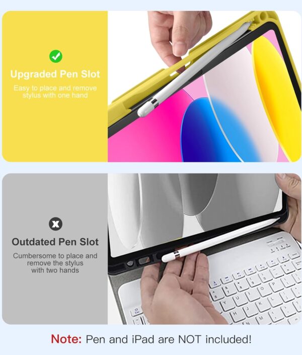 Backlit Keyboard Case for iPad Pro 10.5 2017 Pro 11 2018-2022 Pro 11 2024 9.7 Air 2 3 4th 5th 6th iPad 10th Gen 10.9 2022 10.2 7th 8th 9th Custom Korean AZERTY Spanish Cover Shell Pen Slot - 图片 5