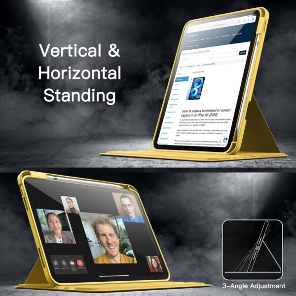 Rotating Case for iPad 10th 10.9 2022 Model 10th Generation with Pencil Holder 360 Degree Rotation Protective Stand Cover Clear Back - 图片 3