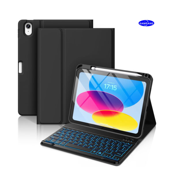Backlit Keyboard Case for iPad 9.7 Air 2 3 4th 5th 6th iPad 10th Gen 10.9 2022 10.2 7th 8th 9th Pro 10.5 2017 Pro 11 2018-2022 Pro 11 2024 Custom Korean AZERTY Spanish Cover Shell Pen Slot