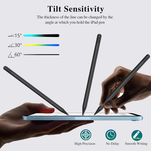 Stylus Pen for iPad10&9thGen 14Mins Faster Charge with Pencil Holder Palm Rejection Tilt Sensitivity for iPad Air11&13-inch M2 iPad Pro 11&13-inch M4 iPad 6-10th,iPad Pro 11 12.9 inch - 图片 3