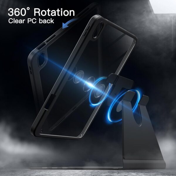 Rotate Case for iPad 10th 10.9 2022 Model 10th Generation with Pencil Holder 360 Degree Rotation Protective Stand Cover Clear Back - 图片 7